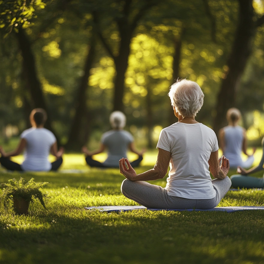 Заняття йогою на свіжому повітрі